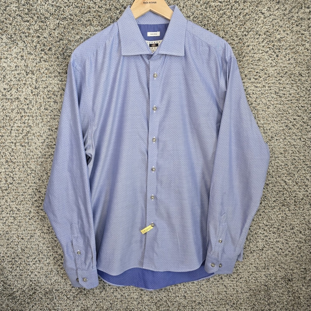 Joseph Abboud Dress Shirt Mens‎ XL Blue Button Up Non Iron Cotton Career